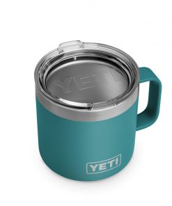 YETI Rambler 14 oz Mug Taza - River Green Verde